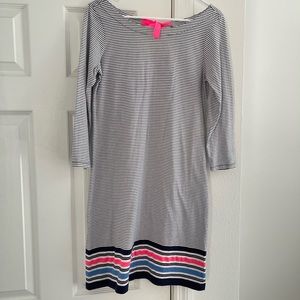 Lilly Pulitzer Navy Bayside Stripe Engineered Dress Size Small